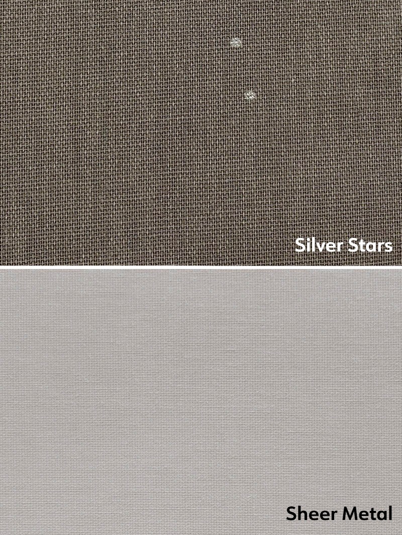 Blackout Silver Stars and Sheer Metal Double Roller Blind
