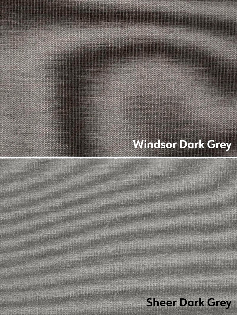 Blackout Windsor Dark Grey and Sheer Dark Grey Double Roller Blind