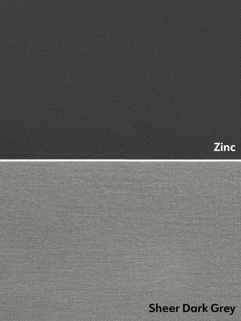 Blackout Zinc and Sheer Dark Grey Double Roller Blind