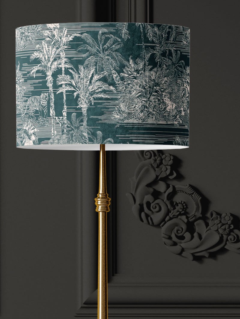 Tropical Toile Teal Lampshade by Boon & Blake