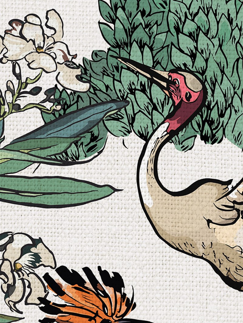 Oleander Natural Bird Print Roller Blind by Boon & Blake