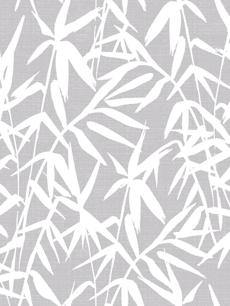 Bamboo Shadows Grey Floral Leaf Roller Blind