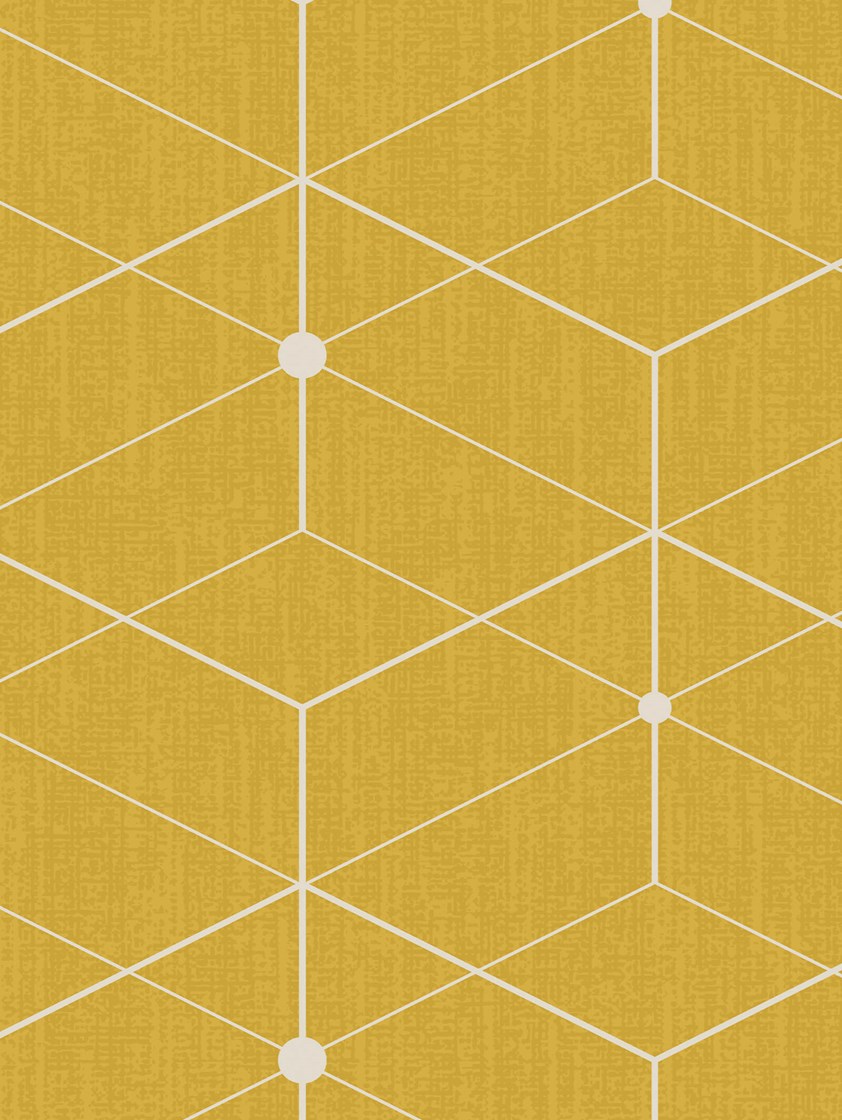 Illusion Yellow Geometric Roller Blind
