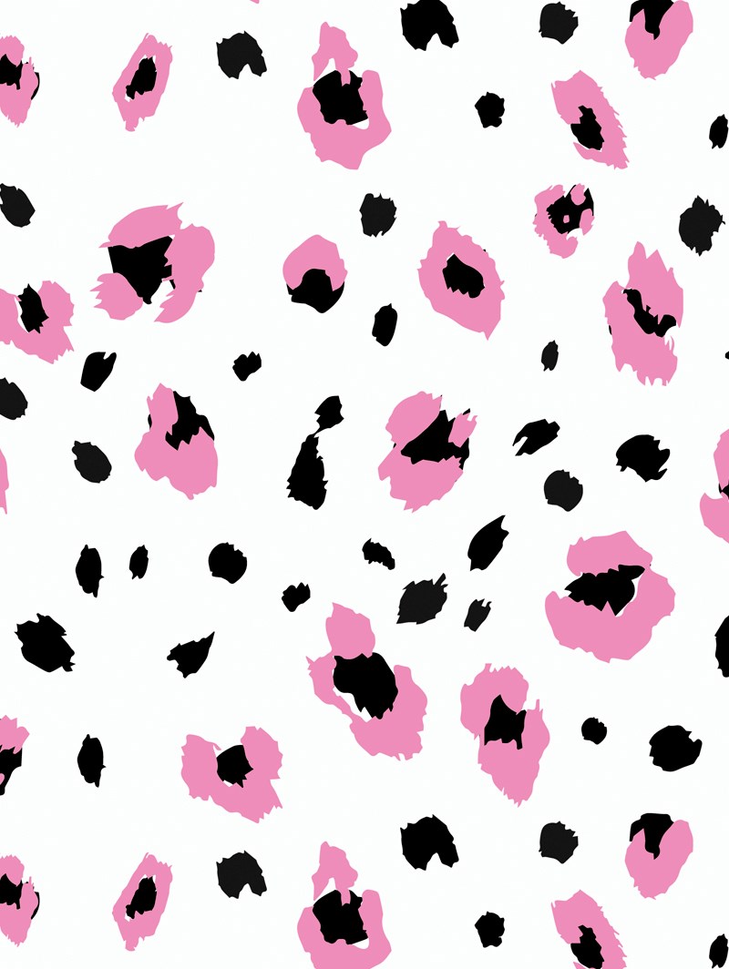 Leopard Print Blush Cordless Spring Loaded Roller Blind