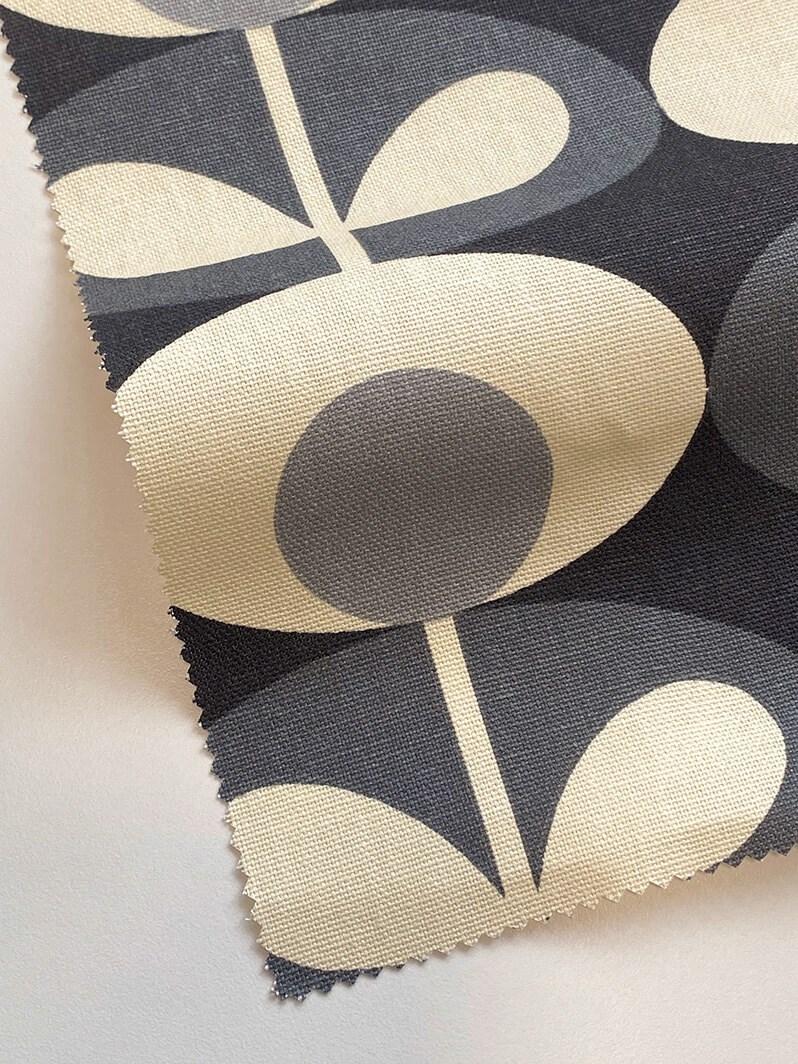 Orla Kiely Oval Flower Cool Grey Soft Fabric Roller Blind