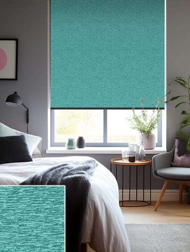 Amsterdam Turquoise Blackout Thermal Roller Blind