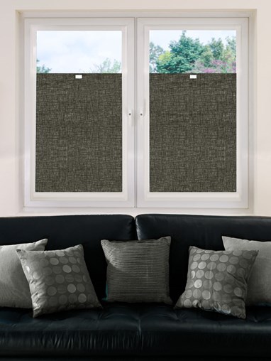 Perfect Fit Blackout Linen Charcoal Bottom Up Blind