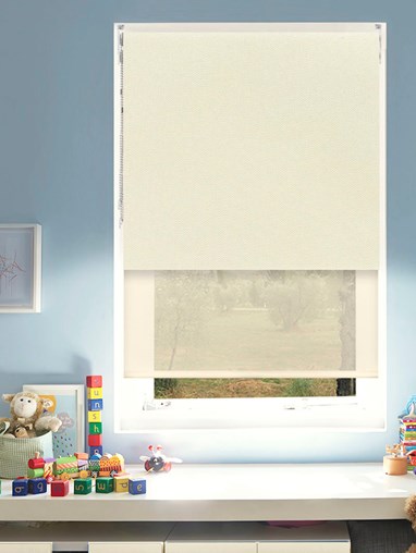 Blackout Cool Cream and Sheer Cream Double Roller Blind