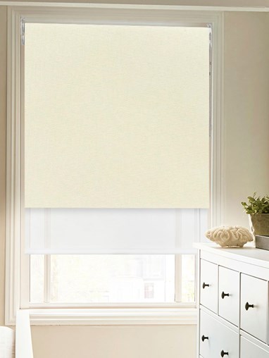 Blackout Cool Cream and Sheer White Double Roller Blind