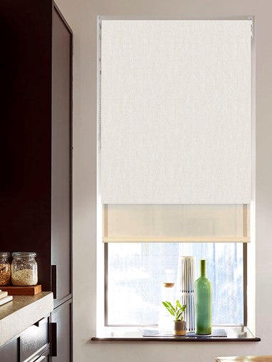 Blackout Nero Vanilla and Sheer Cream Double Roller Blind