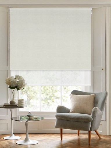 Blackout Pale Grey and Sheer White Double Roller Blind