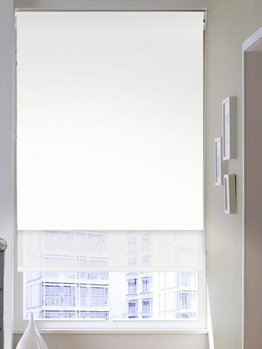 Blackout White and Sheer White Double Roller Blind