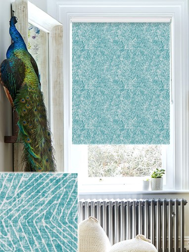 Linear Luxe Geometric Teal Roller Blind