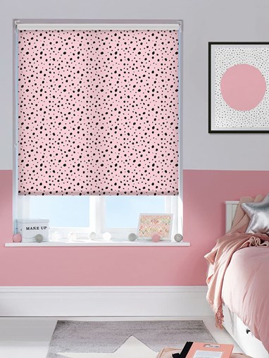Dalmatian Blush Pink Roller Blind