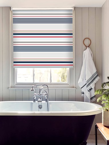 Sailor Stripe Marine Blue Roller Blind