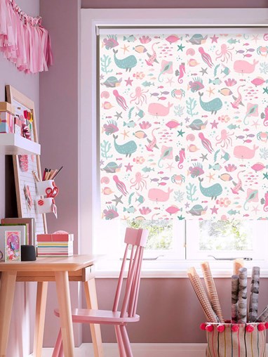 Under The Sea Candy Cordless Spring Loaded Roller Blind