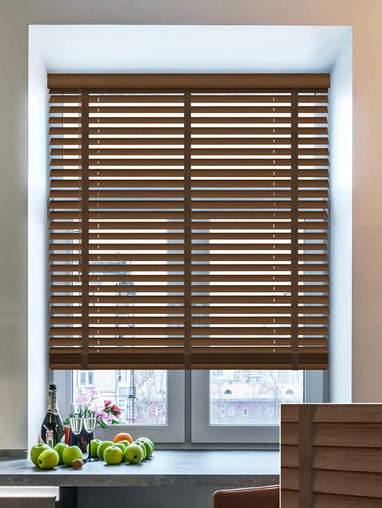 Cool Walnut Real Wood Venetian Blind With Tapes