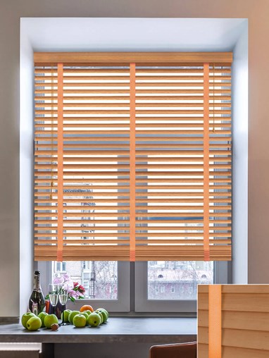 Toasted Oak Real Wood Venetian Blind With Tapes