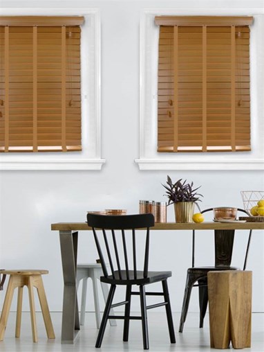 Sunset Oak Woodgrain Faux Wood Venetian Blind With Biscuit Tapes