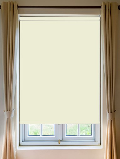 Cosy Cream Blackout Cordless Spring Loaded Roller Blind