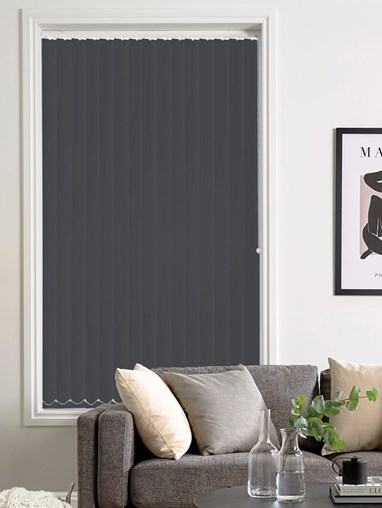Iona Slate Blackout 89mm Vertical Blind Replacement Slats