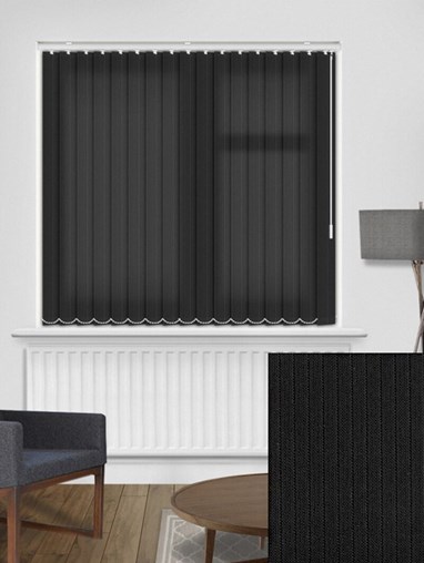 Candy Stripe Onyx 89mm Vertical Blind Replacement Slats