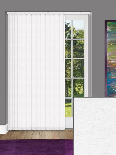 Hopscotch White 89mm Dim-Out Vertical Blind