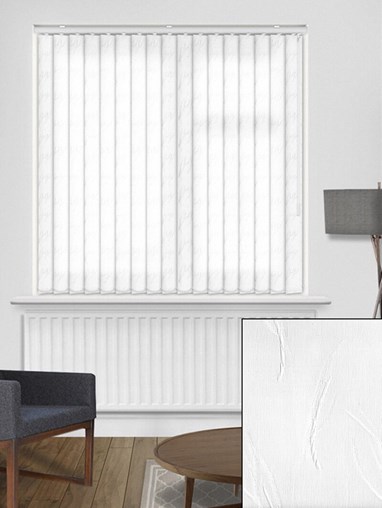 Tangle White 89mm Dim-Out Vertical Blind