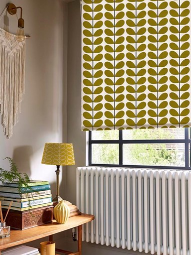 Orla Kiely Two Colour Stem Olive Soft Fabric Roller Blind