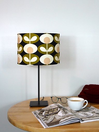 FREE DELIVERY Lampshade Handmade Orla Kiely Linear Stem Whale Navy Blue Fabric 