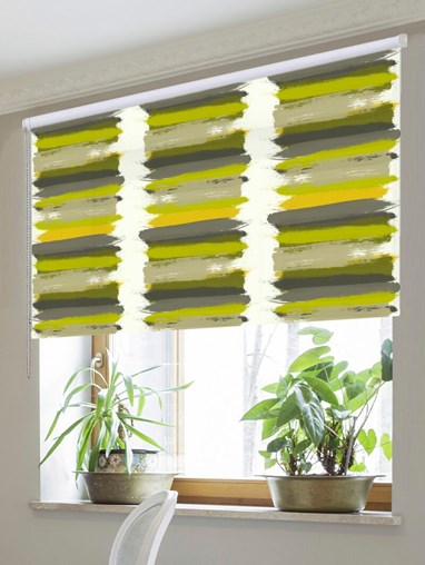 Painterly Stripe Chartreuse Roller Blind