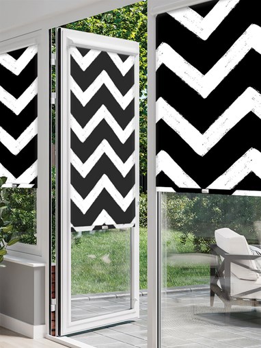 Chevron Black Perfect Fit Roller Blind