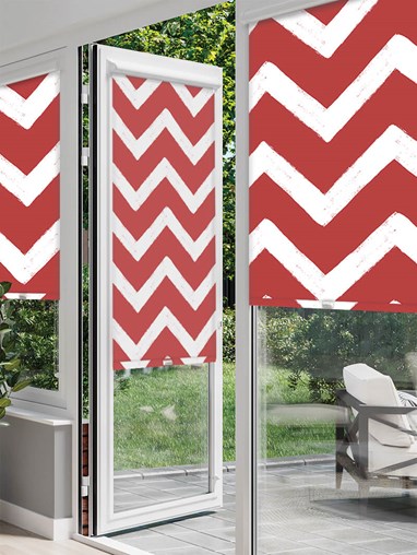 Chevron Red Perfect Fit Roller Blind