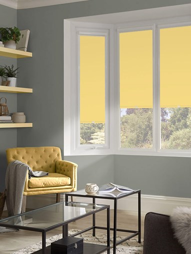 Spring Blinds Blackout Spring Yellow Perfect Fit Roller Blind