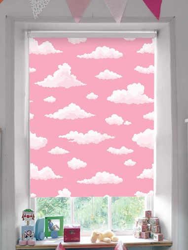 Candy Floss Clouds Blackout Cordless Spring Loaded Roller Blind