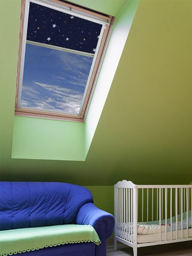Stars Navy Thermal Plus Blackout Skylight Blind To Fit Velux Windows