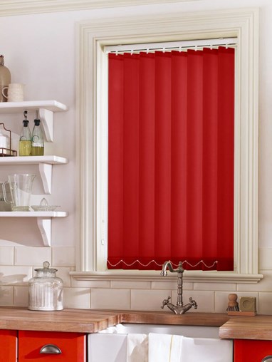 Plush Red Daylight 89mm Vertical Blind Replacement Slats