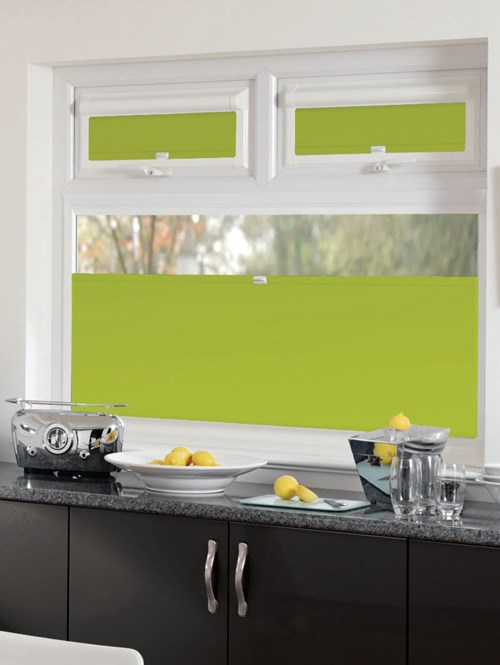 Perfect Fit Blackout Lime Green Bottom Up Blind