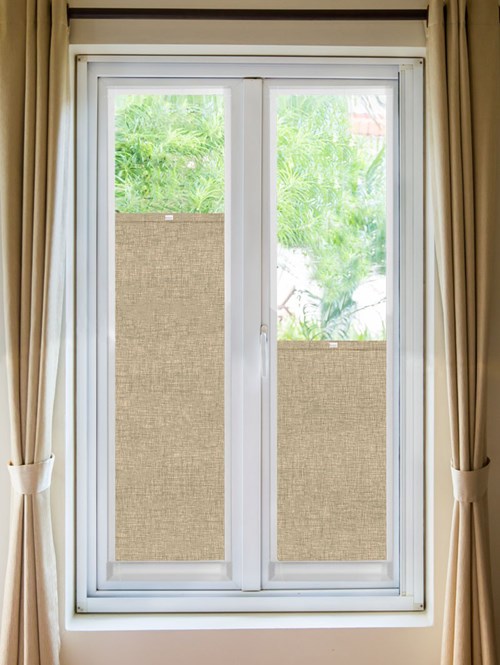 Perfect Fit Blackout Linen Taupe Bottom Up Blind