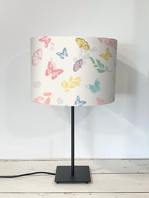 Butterfly Meadow Natural Lampshade