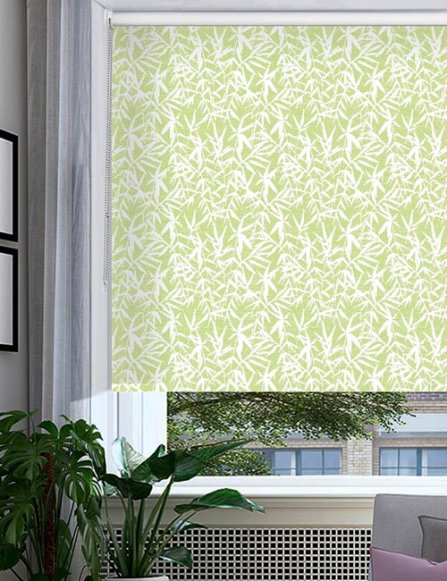 Bamboo Shadows Forest Green Floral Roller Blind