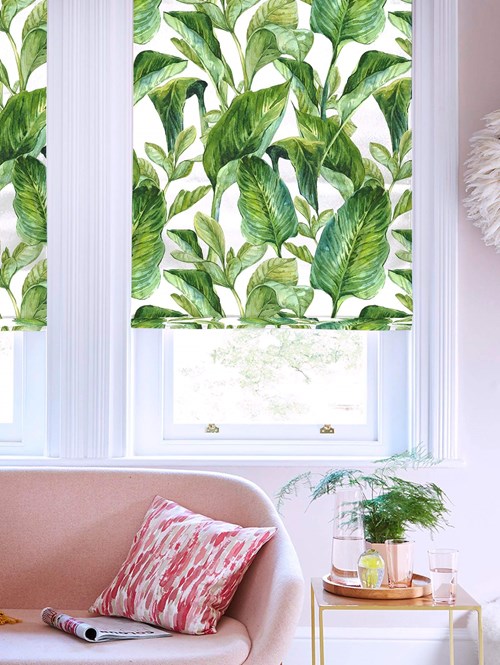 Jungle Leaves Day Floral Roman Blind