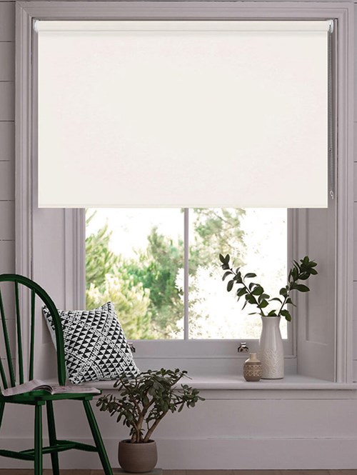 Ivory Linen Thermal Blackout Roller Blind FREE CUT TO SIZE SERVICE
