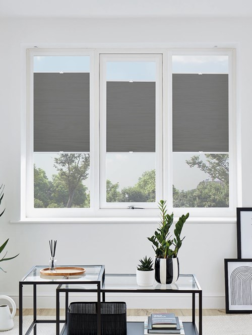 Precision Black Perfect Fit Pleated Blackout Blinds