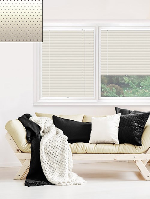 Perforated Cream 25mm Perfect Fit Venetian Blind