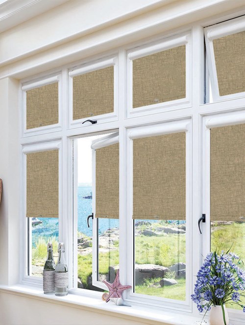 Blackout Linen Taupe Perfect Fit Roller Blind