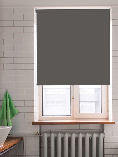 Slate Blackout Cordless Roller Blind Spring Loaded