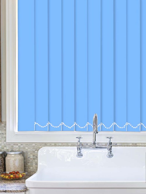 French Blue Waterproof 89mm Vertical Blind Replacement Slats