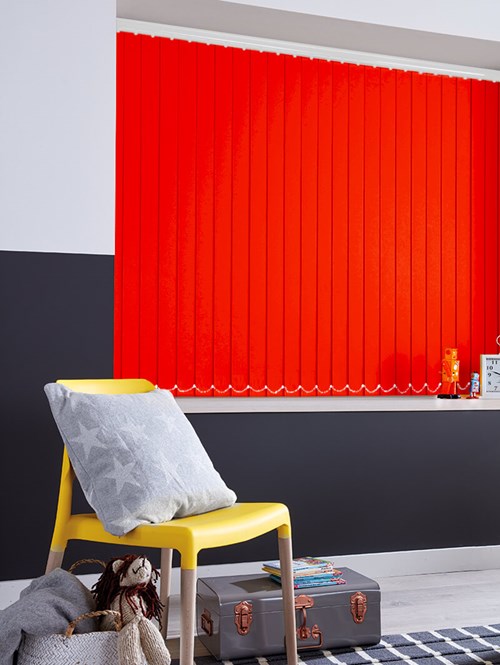 Candy Apple Red 89mm Blackout Vertical Blind