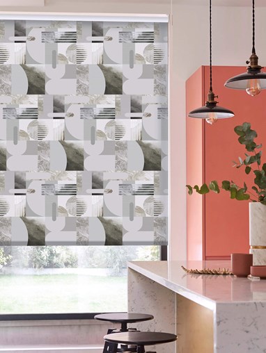 Connect Grey Geometric Roller Blind